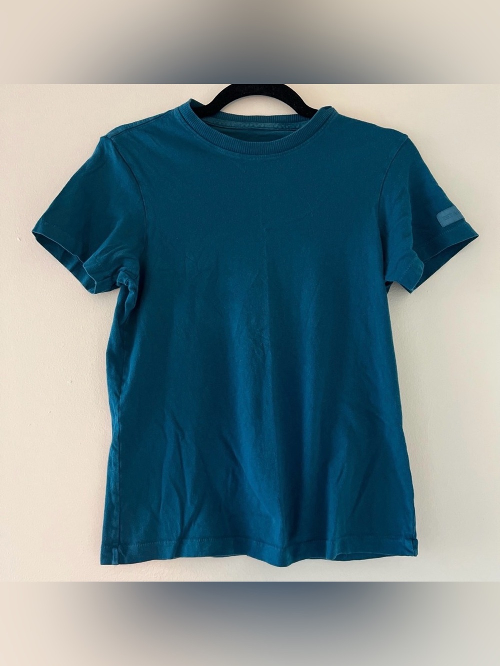 SET ACTIVE dark teal 100% cotton crewneck t shirt top XS